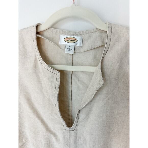 Talbot's 100% Linen Long Sleeve Lace Trimmed Top Size 4 - Picture 4 of 8